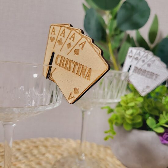 Personalizēts dekors glāzei Kārtis